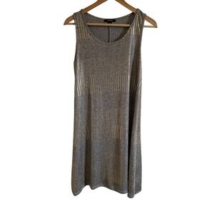Espresso Dress S Silver Gold Sleeveless‎ Metallic Knit Party Cocktail Career